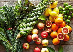a group of fruits and vegetables on a wood surface Healthy Weight Loss Diets Craiglockhart